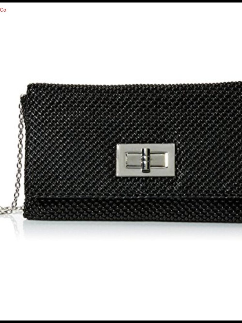 Mesh Evening Clutch Removable Chain Strap Turn Lock Formal Bag